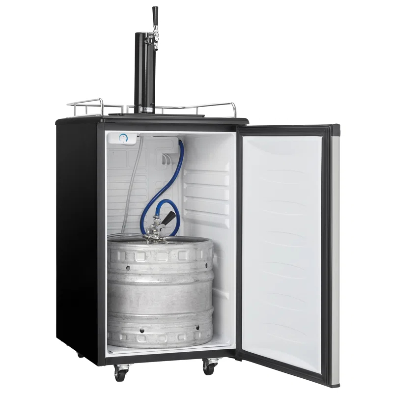 Danby Danby 5.4 Cubic Feet Silver Single Tap Half Barrel (Full Size) Freestanding Kegerator with Adjustable Temperature