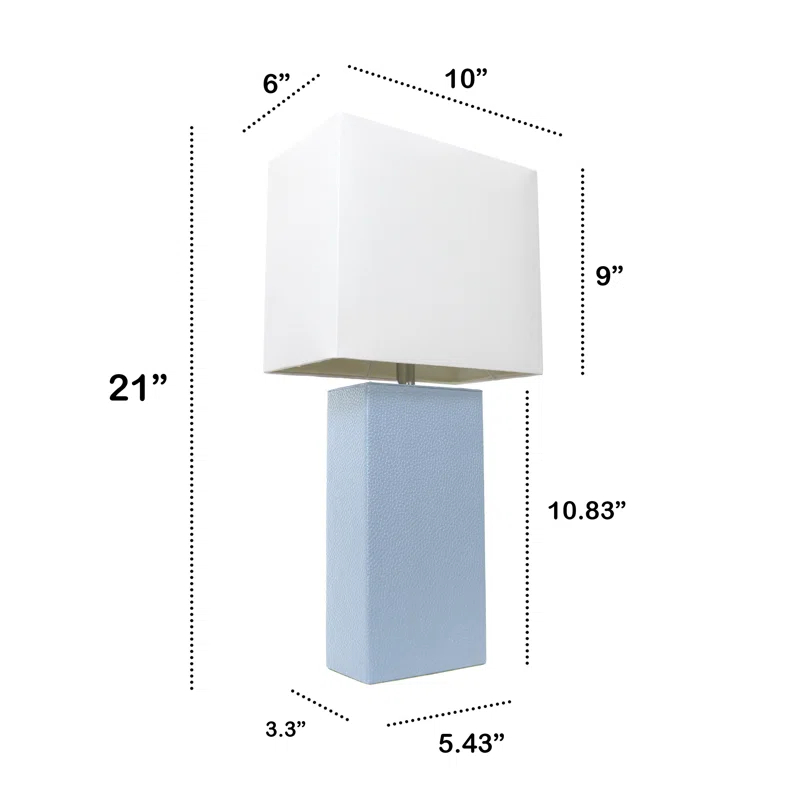 All the Rages 21" Base Table Lamp with White Rectangular Linen Shade