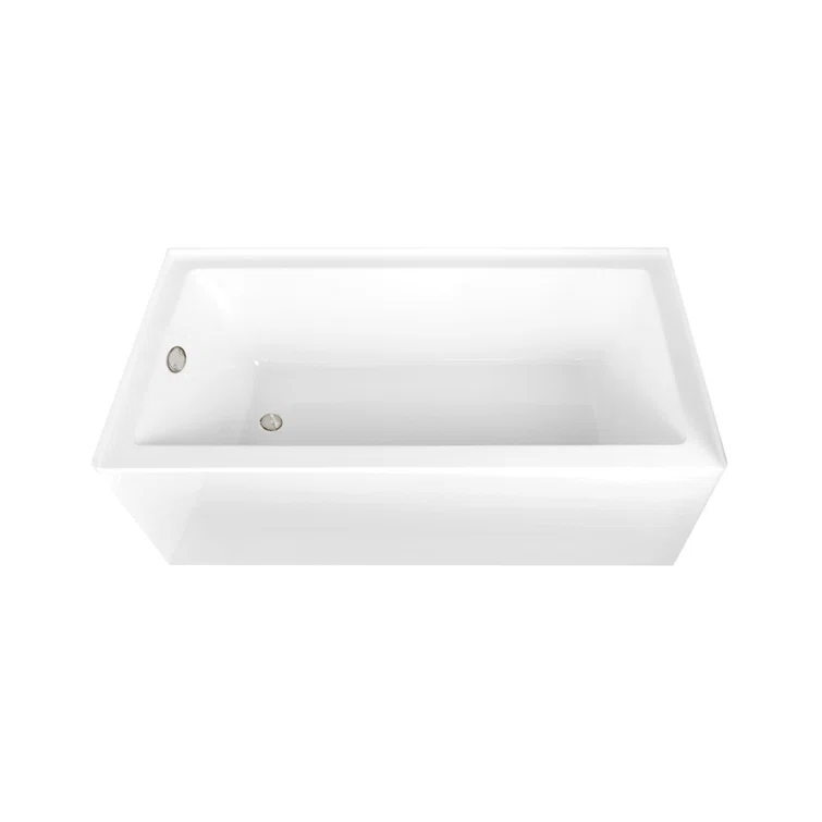 Kingston Brass Aqua Eden 66-Inch Acrylic Rectangular 3-Wall Alcove Tub