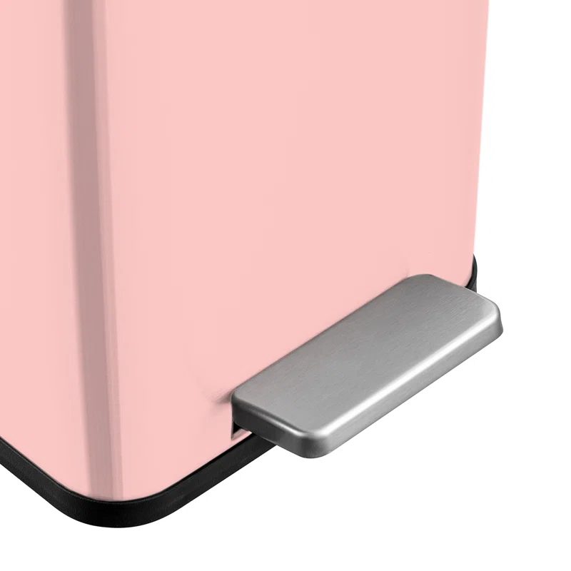 Wayfair Basics® 2.6 Gallon Stainless Steel Rectangular Step On Bathroom Trash Can