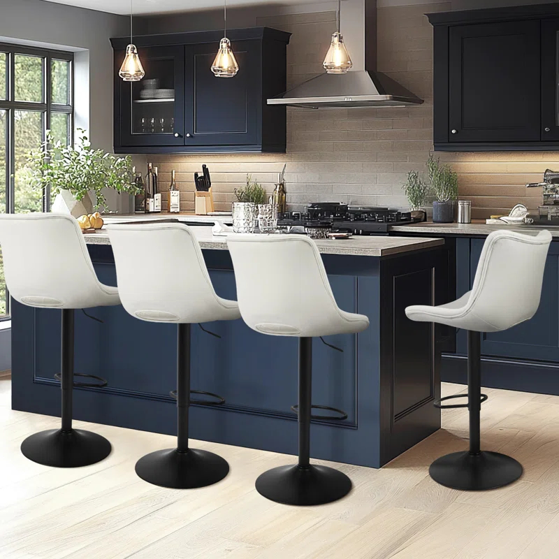 Adjustable Swivel Counter Stools with Back (Set of 2)