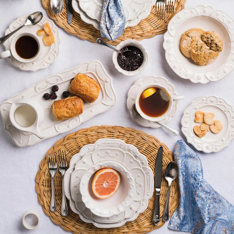 Whitewash Ceramic Stoneware Ramekin with Embossed Detailing