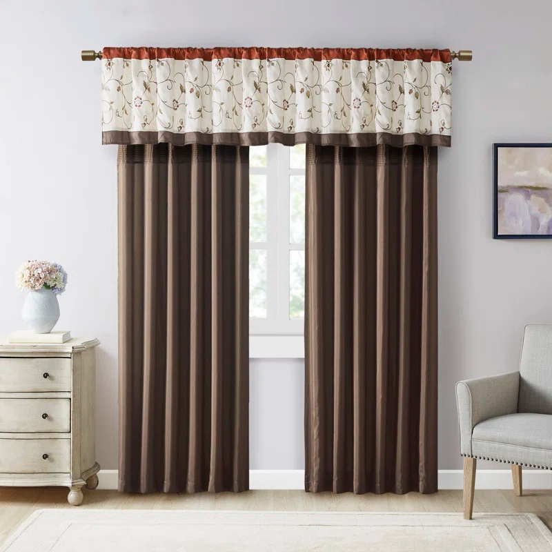 Madison Park Serene Embroidered Curtain Panel