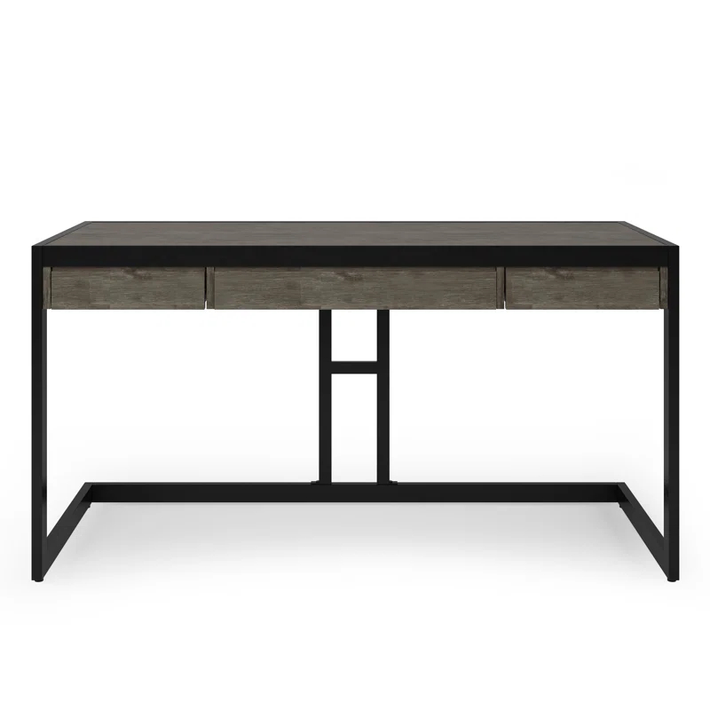 Simpli Home Erina Solid Acacia Wood Desk, Industrial Style with Keyboard Tray and 2 Drawers & Reviews | Wayfair