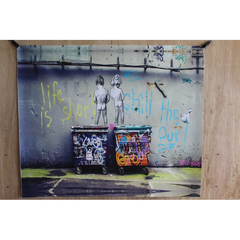 NIFAO Nifao Collection Humorous and Artistic Life Is Short Unframed Rolled Canvas Painting 52 x 62