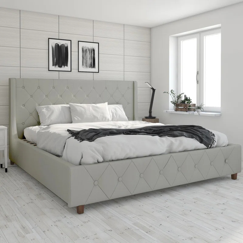CosmoLiving by Cosmopolitan Mercer Tufted Upholstered Platform Bed