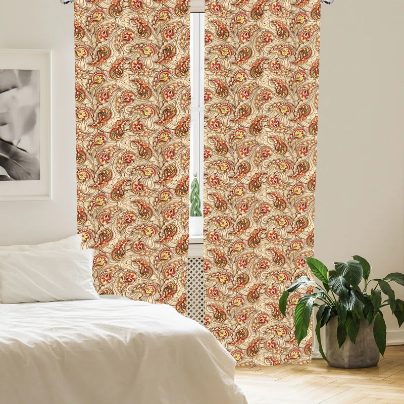 Ambesonne Fall Semi-Sheer Rod Pocket Sliding Panel (Set of 2)