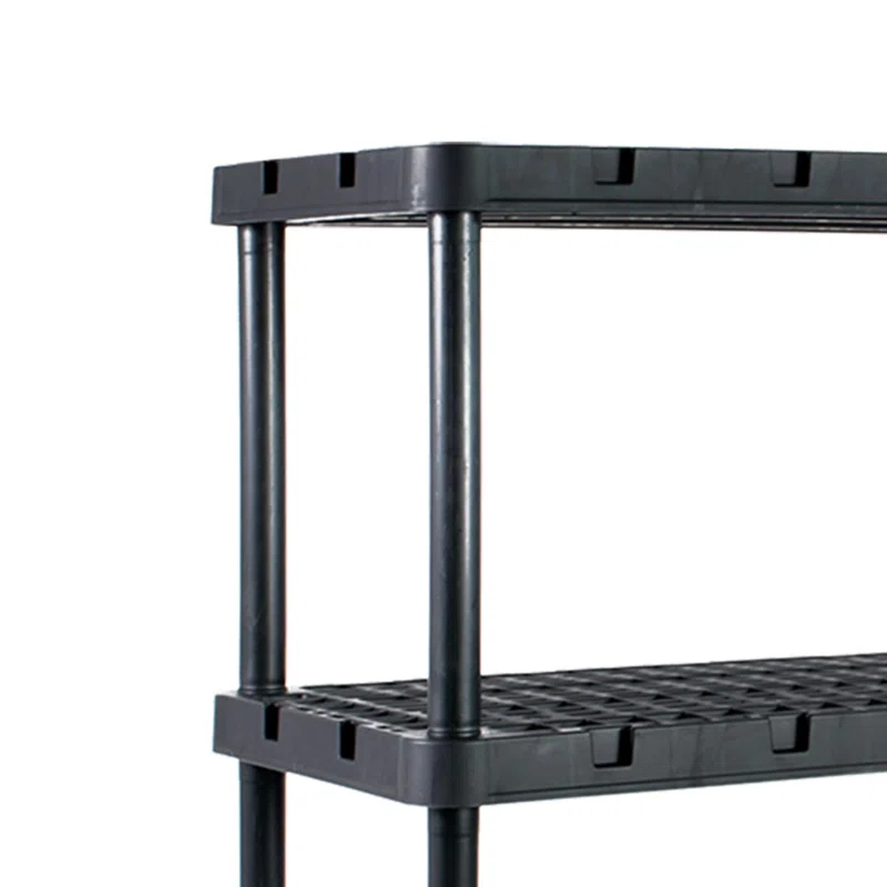 Gracious Living Gracious Living Knect A Shelf Heavy Duty 4 Shelf Interlocking Storage Unit,Black