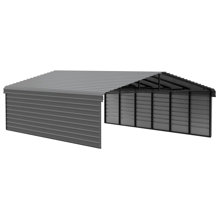 Arrow Arrow Steel Carport with 2 Side Wall Kits, 20x29x07