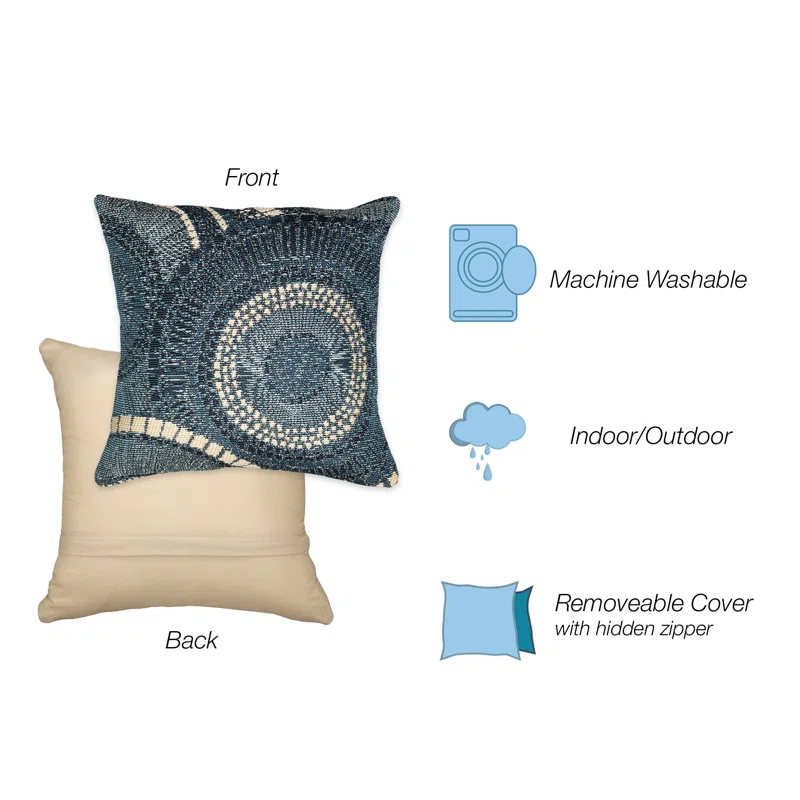 Marina Abstract Indoor/Outdoor Throw Pillow