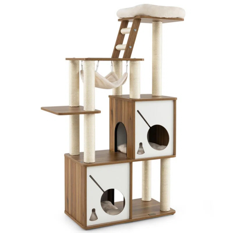 Tucker Murphy Pet™ 57 Inch Cat Tree Tower Multi-Level Activity Center With Scratching Posts