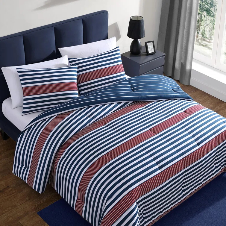 Nautica Nautica Kennedy Stripe Reversible Navy Comforter Set