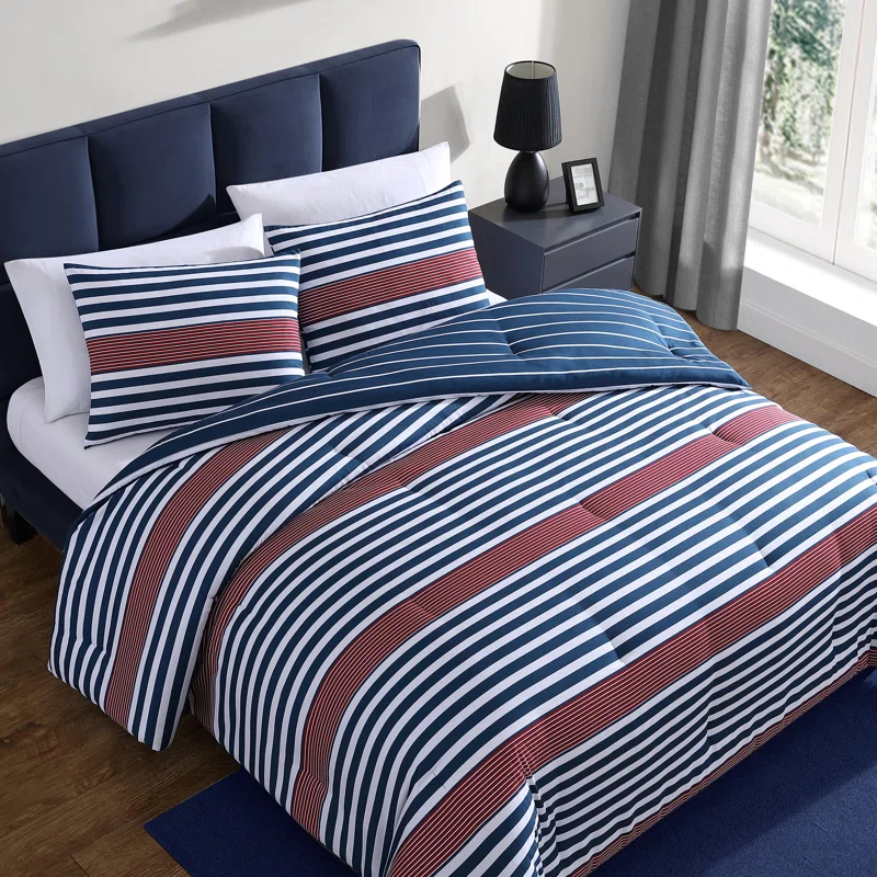 Nautica Nautica Kennedy Stripe Reversible Navy Comforter Set