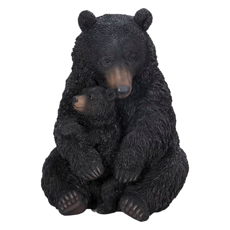 Hi-Line Gift Ltd. Bear Mother and Child Embracing Statue