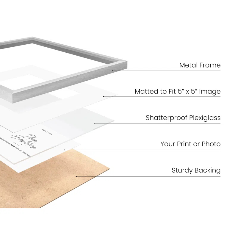 Haus and Hues Matted Square Metal Picture Frames (Set of 1)