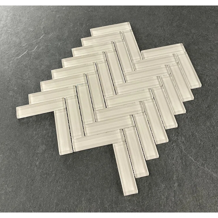 ES Stone 1" x 4" Glass Herringbone / Chevron Mosaic Tile (Set of 10)