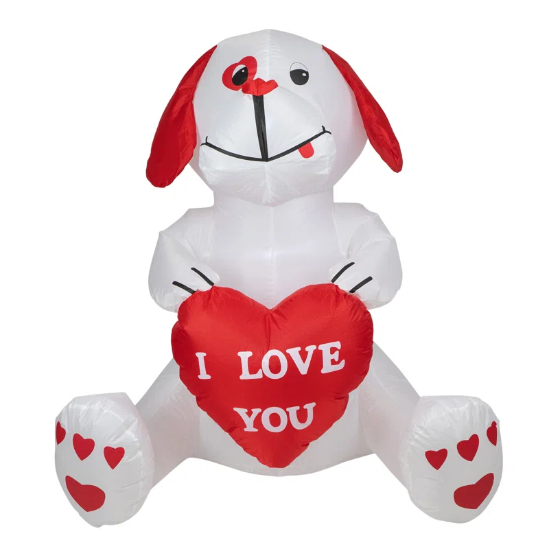 Northlight Seasonal 4' Inflatable Lighted Valentine's Day Doggie Outdoor Decoration