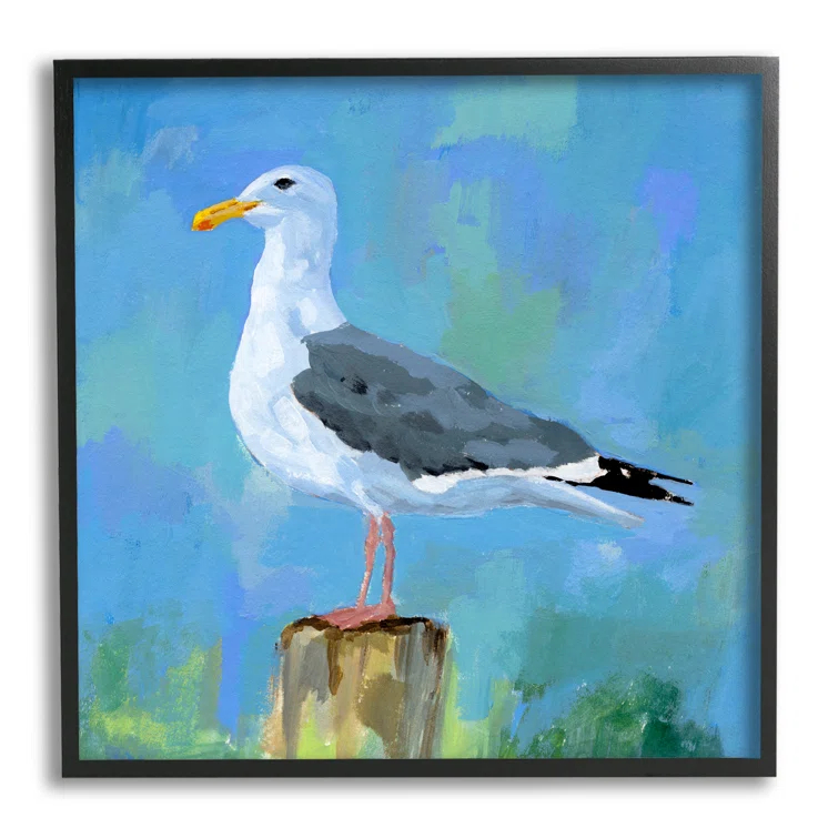 Stupell Industries " Coastal Seagull Painting " by Victoria Barnes Painting Print