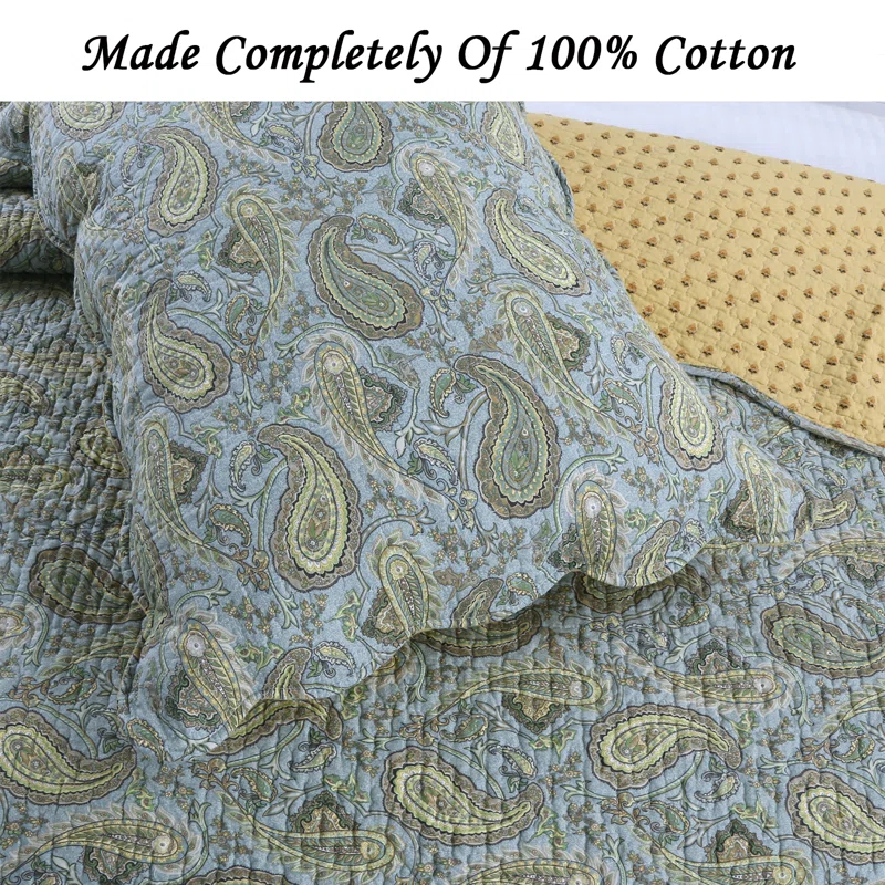 Cotton Paisley Quilt Set