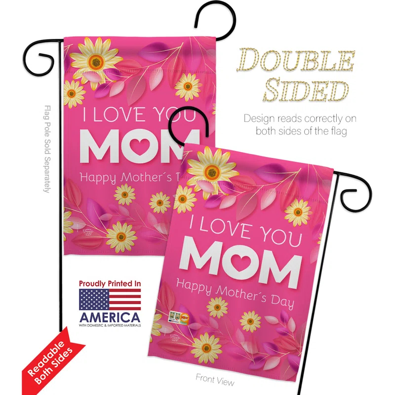 Ornament Collection Double Sided Polyester Mother's Day House Flag