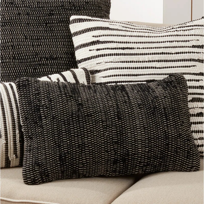 Saro Noir Chindi Collection Cotton Throw Pillow