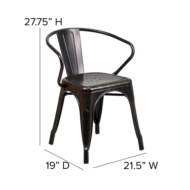Flash Furniture Hucheson Metal Indoor-Outdoor Chair with Arms
