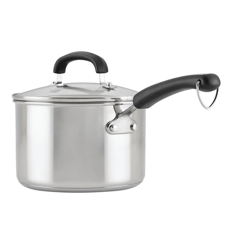 Farberware Farberware Brilliance Stainless Steel Saucepan With Lid, Dishwasher Safe And Induction Suitable, 3 Quart, Silver