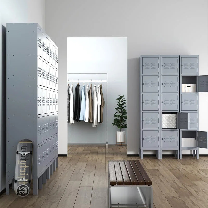 BIZOE Metal Locker Steel Storage Cabinet School Gym Employees Students Steel Locker