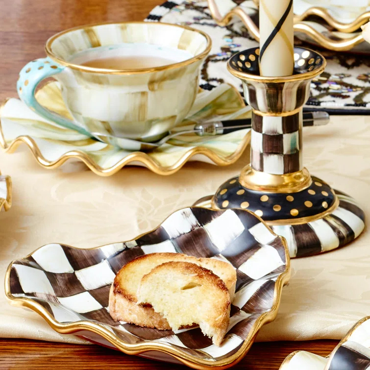 MacKenzie-Childs Courtly Check® Fluted Heart Plate