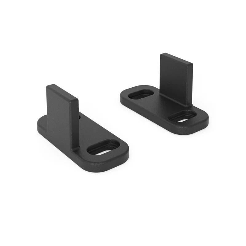 HERACLES No Groove Adjustable Sliding Door Guide, Bottom Floor Guide, Barn Door Floor Guide Floor Mount, Bypass Door Guide, Black Plastic With Screws(2Sets)
