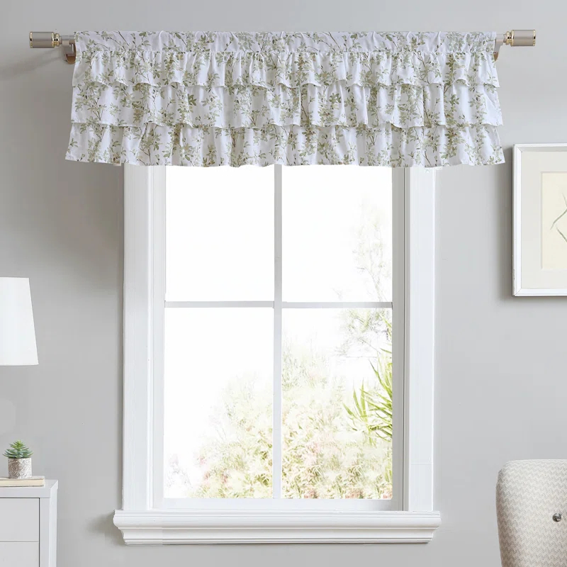 Laura Ashley Laura Ashley Lindy Cotton Pole Top Green Window Valance