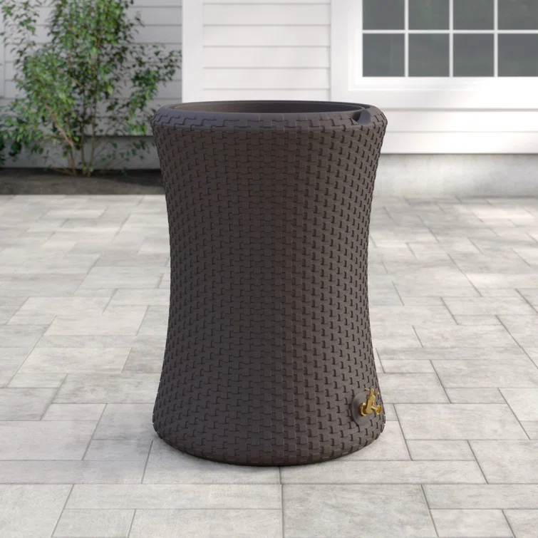 Good Ideas Good Ideas 50 Gallons Plastic Drainable Dual Overflow Planter Rain Barrel