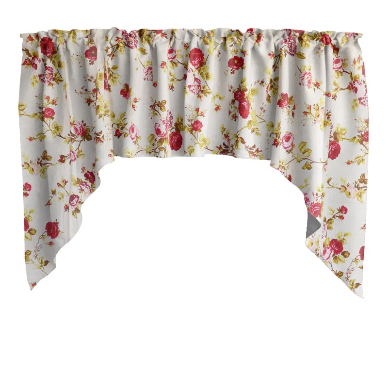 Floral Cotton Blend Swag 58'' W Window Valance