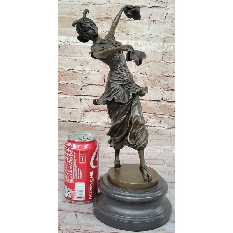 Rosdorf Park Hetal Art Deco Bronze Performer Dancer Girl By Colinet On Marble Base