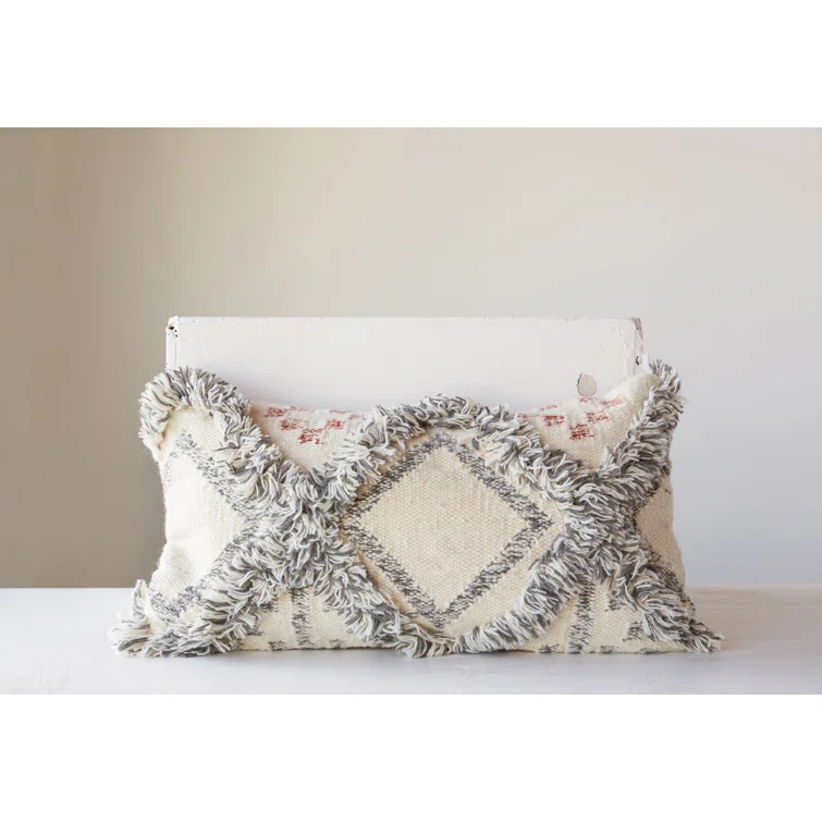 Creative Co-Op Fringed Throw Pillow