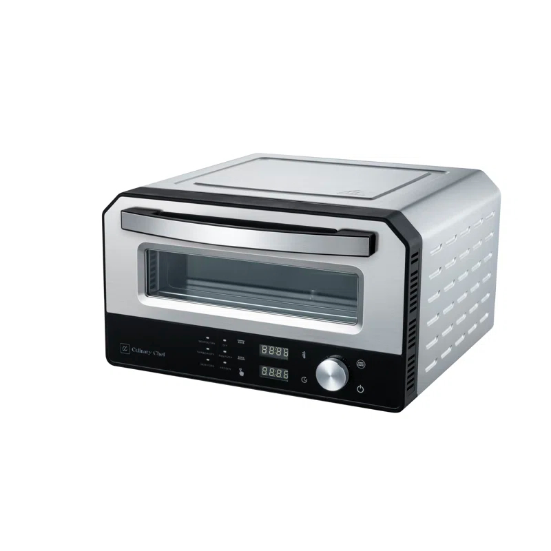 Culinary Chef Culinary Chef Indoor Pizza Oven, Temperature Control, Bonus Artisanal Cutter, Removable Stone, SS