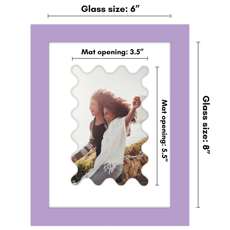 Americanflat Picture Frame With Wavy Mat - Ideal For Any Room, Living Rooms, Dorm Room