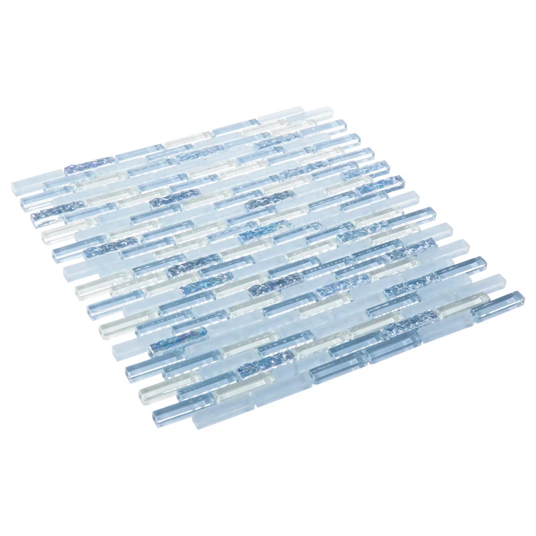 Andova Loic 1" x 2" Glass Brick Joint Mosaic  Kitchen Backsplash, Bathroom, Shower, Pool, Wall and Floor Tile | Wayfair