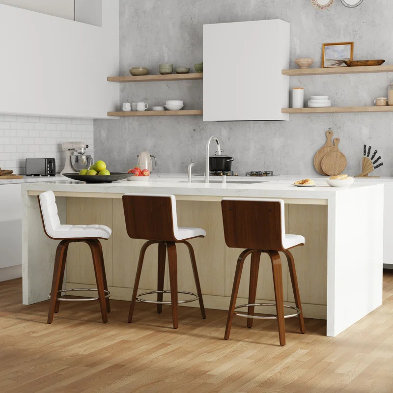 Roland Swivel Upholstered Counter Stool