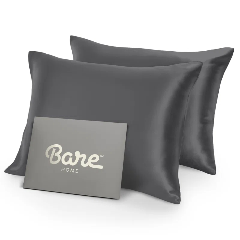 Bare Home Soft Poly Satin Pillowcase Set