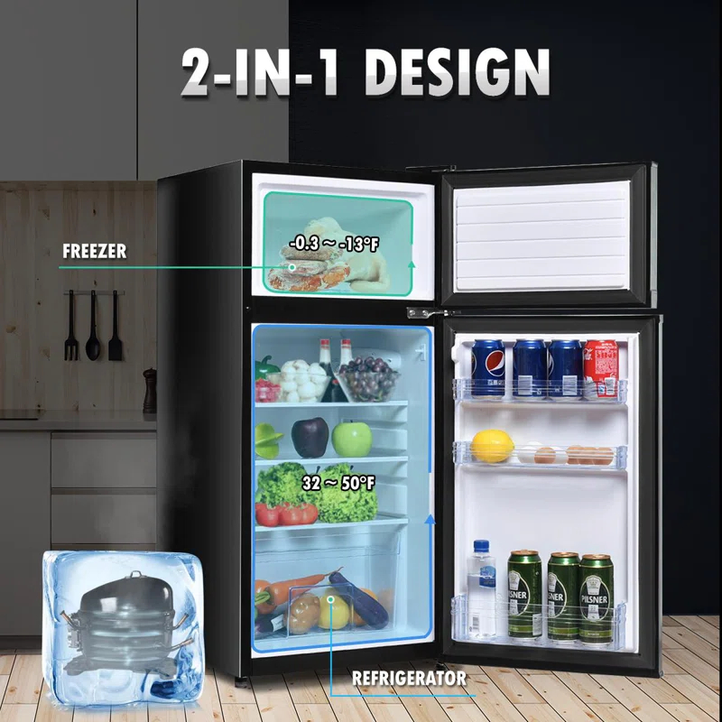 Giantex Giantex 3.4 Cubic Feet Freestanding Mini Fridge with Freezer