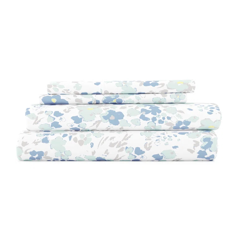 IEnjoy Home Violets Pattern Microfiber Sheet Set