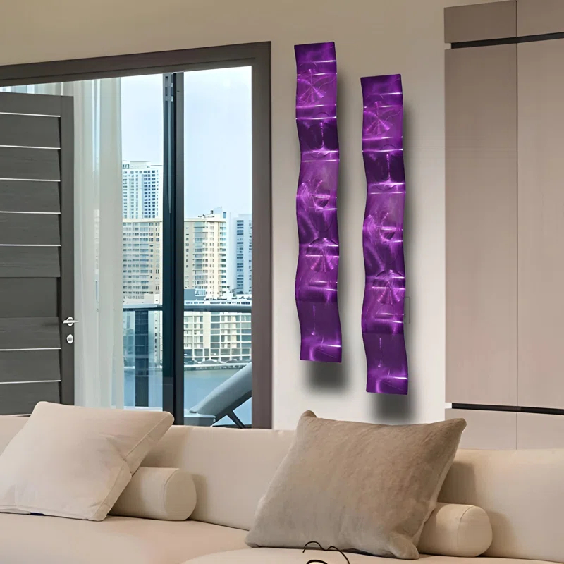 Orren Ellis Handmade Modern Abstract Wall Decor on Metal (Set of 2)