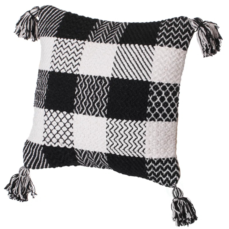 DEERLUX Gingham Throw Pillow