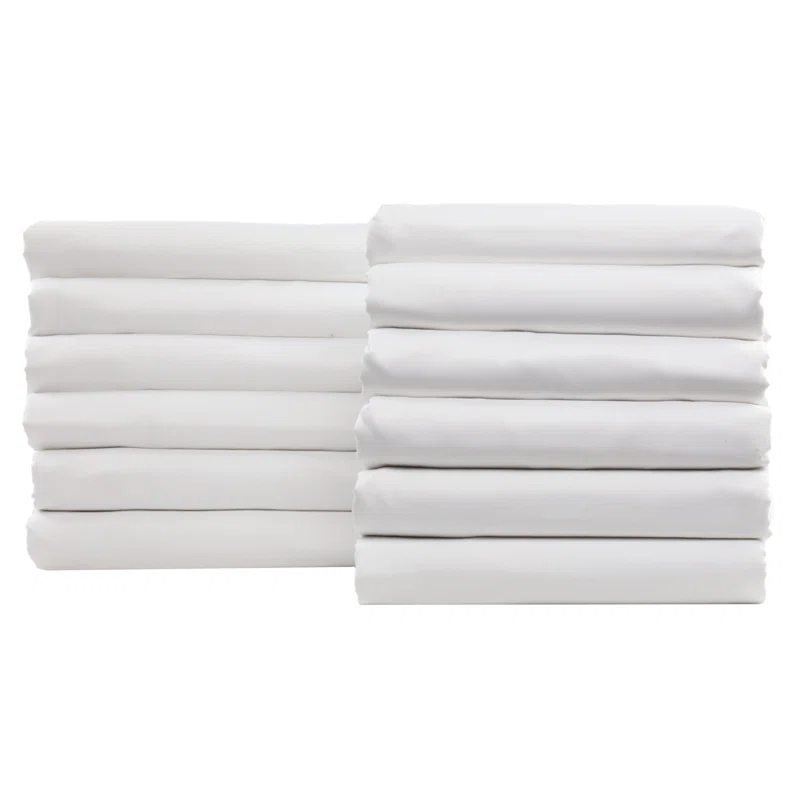 1888 Mills Dependability Deep Pocket 180 Thread Count Cotton Blend Percale Case Pack (Set of 12)