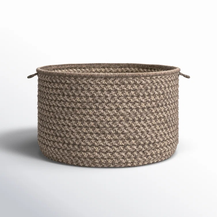 Kelly Clarkson Home Natural Wool Houndstooth Storage Basket