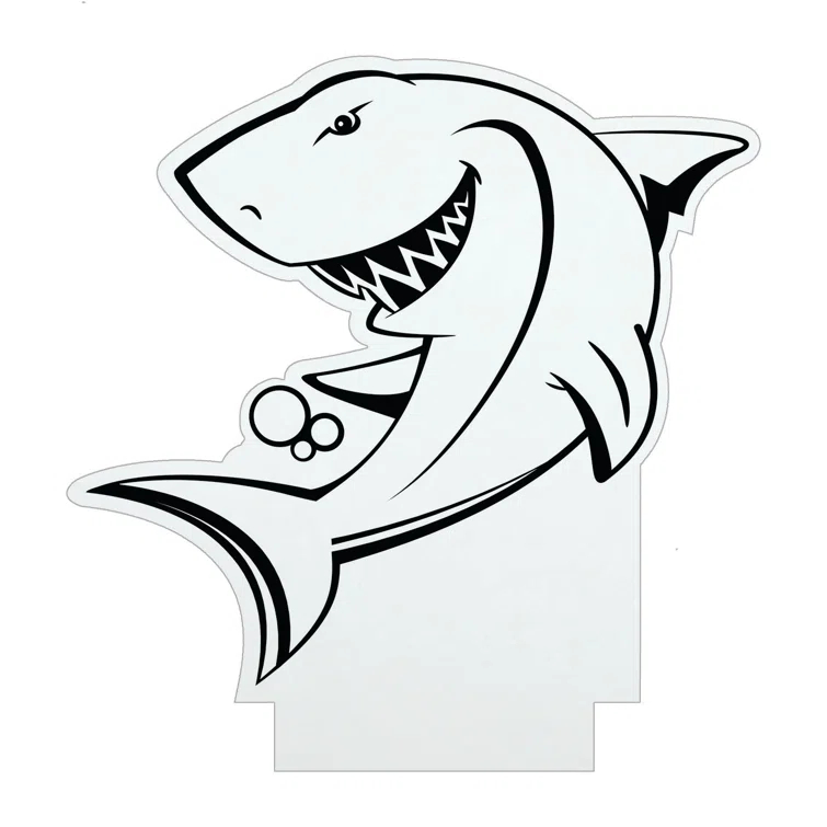 CPS Shark LED Night Light with Custom Name Laser Engraved on Acrylic Design Insert