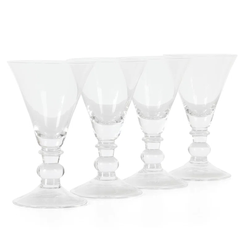 Martha Stewart Crispa 4 Piece 10 Ounce Handmade Goblet/Wine/Martini Glassware Set (Set of 4)