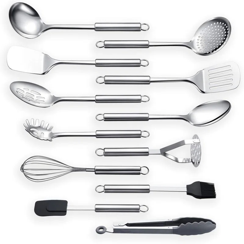 COAHAHA 12-Piece Stainless Steel Cooking Utensil Set - Durable, Elegant, Dishwasher Safe For All Cooking Needs | Wayfair