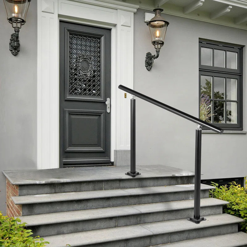 VEVOR VEVOR Outdoor Stair Railing Kit Aluminum Handrail for 3/4 Steps